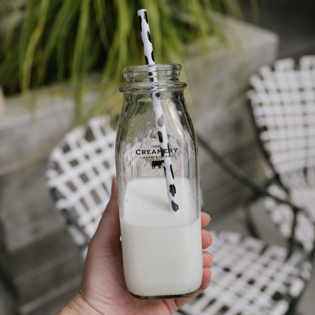 The Creamery Glass Half-Quart Milk Bottle